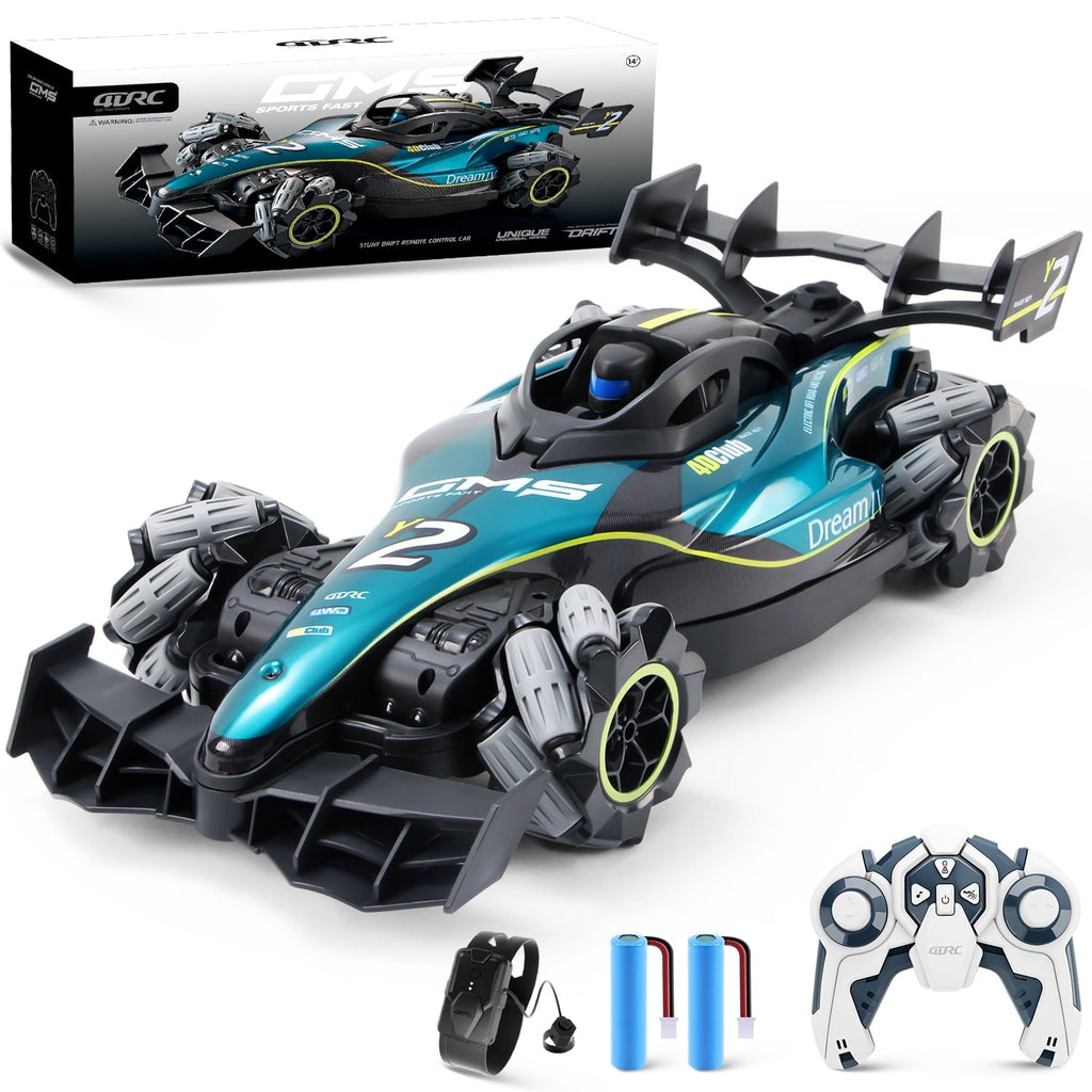 4DRC RC Racing Car, 1:12 4WD Toy Cars Buggy 2.4Ghz High Speed Remote Control Car Drift Car, Sideways Driving, with Watch Control.for Boys & Gift for Kids Blue