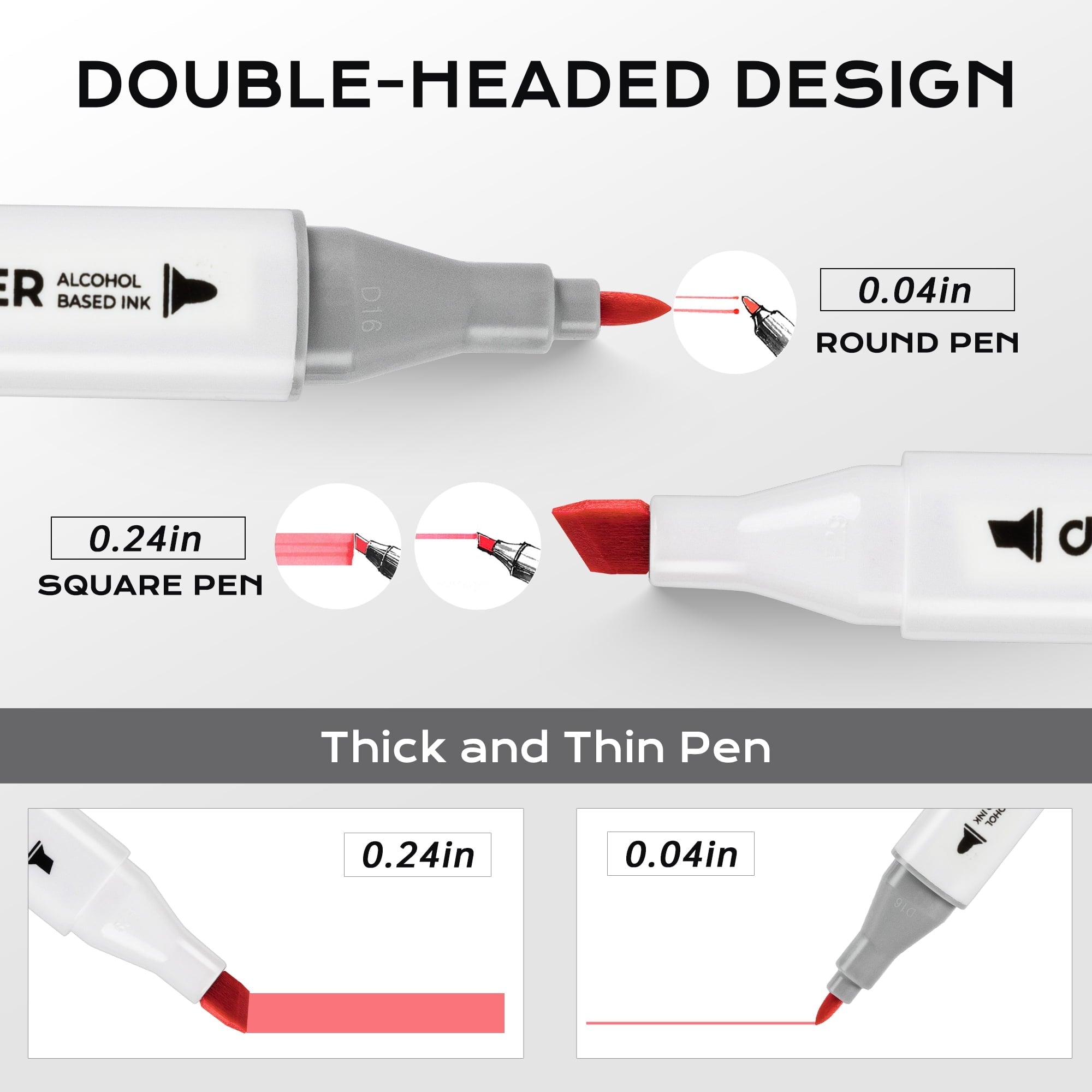 Deli 60 Colors Dual Tip Permanent Markers, Art Alcohol Markers Set Art Supplies with Storage Box