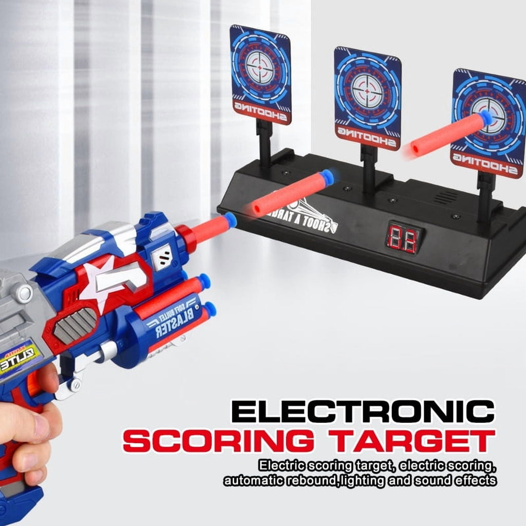Auto Reset Electronic Scoring Target – with Sound & Light Effects for Gel Blaster and Nerf Shooting Practice for 14+ Years Old
