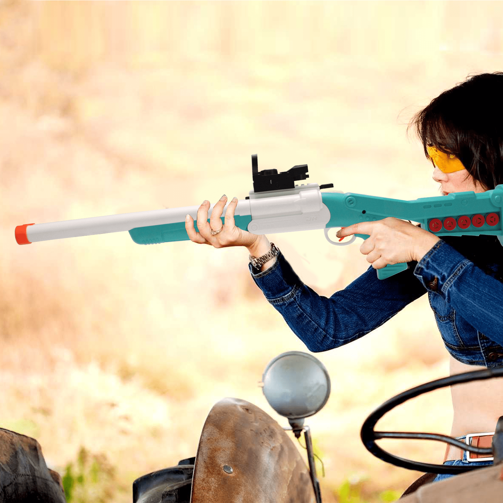 BIU BLASTER Double Barrel Toy Foam Blaster with Shell Ejection 2-in-1 Soft Bullet Shotgun, Ideal Gift for Ages 14+