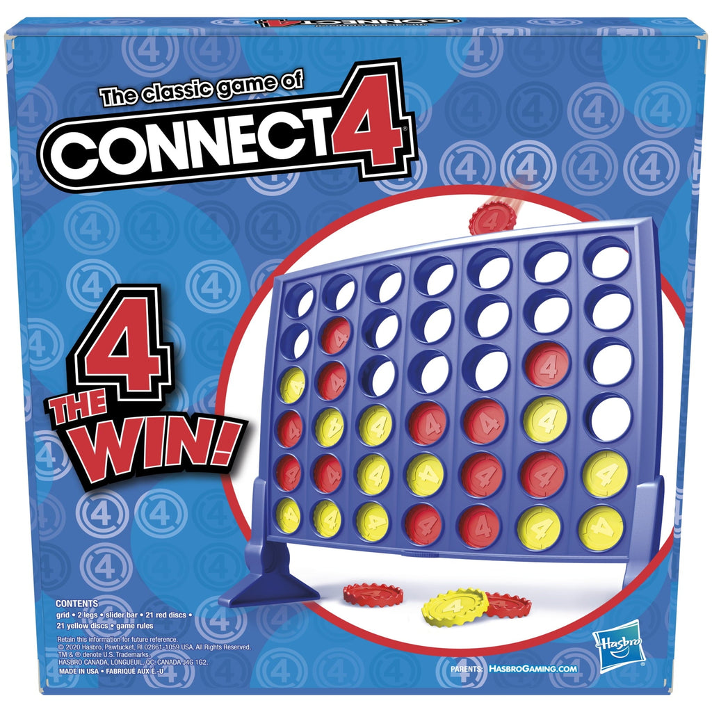 Connect 4 Classic Grid Board Game, 4 in a Row Game for Kids, 2 Player Strategy, Board Games Ages 6+