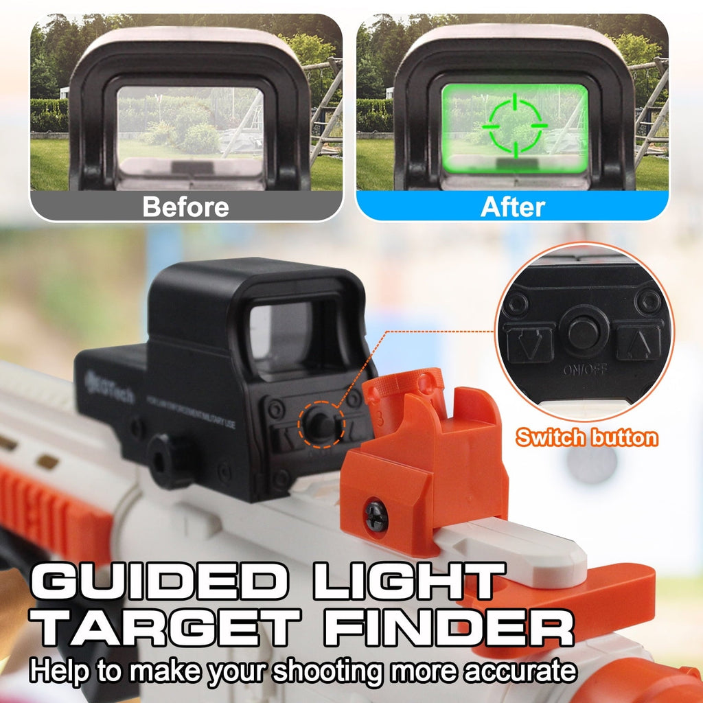 30-Inch Electric Gel Ball Blaster – Full Auto Splatter Blaster, 10 Rounds/Second, 1000+ Capacity Drum, Adjustable Stock SBL-14A-Orange