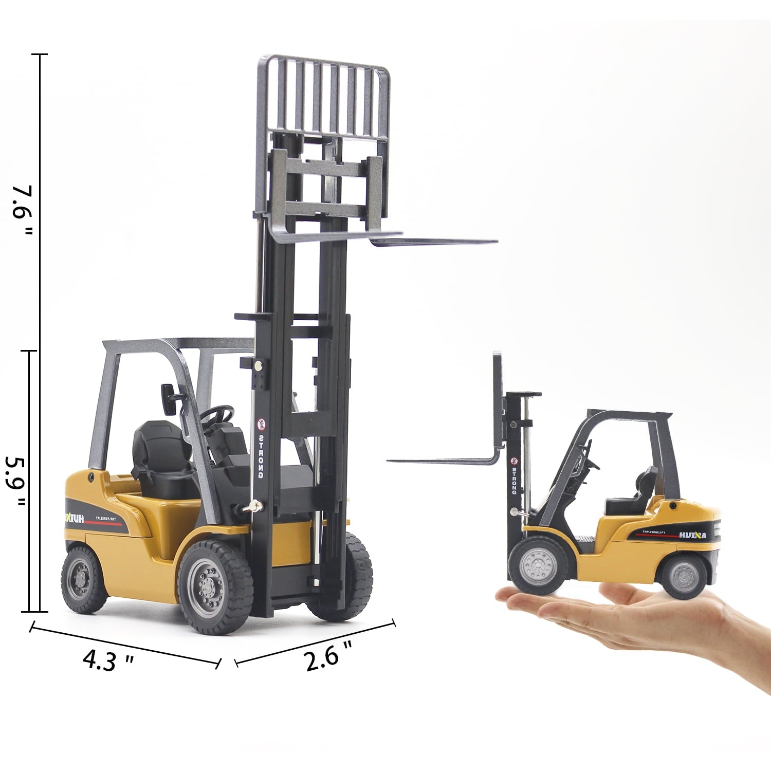 Die-cast Forklift Truck Toys, 1/50 Scale Metal Engineering Vehicle Fork Truck, High Detail Construction Vehicles Model Forklift Decoration Toy Gift for Kids