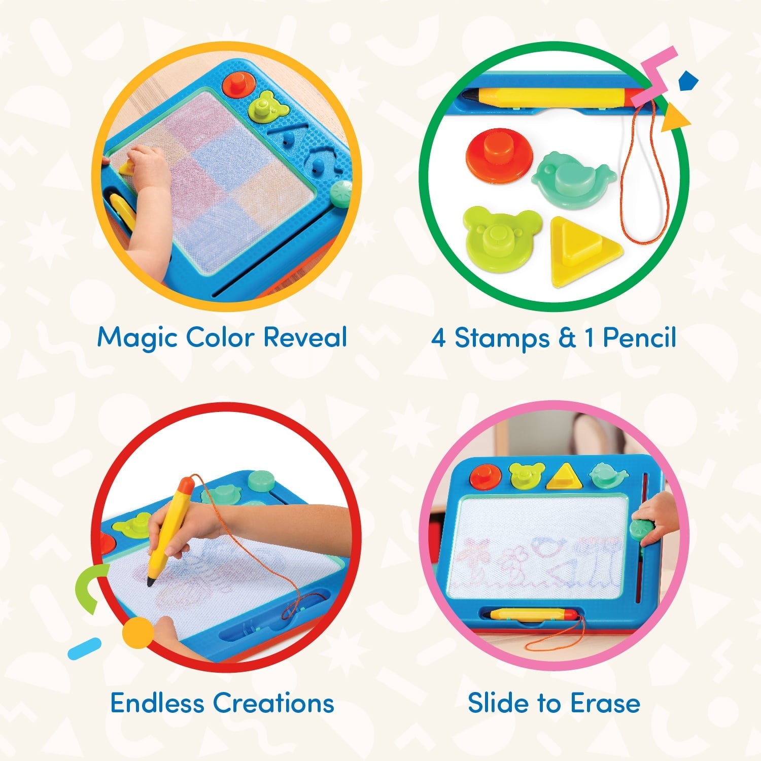 Battat Easy-Doodle Magnetic Drawing Plastic Board with Color Reveal, Toddler and Preschool Toys
