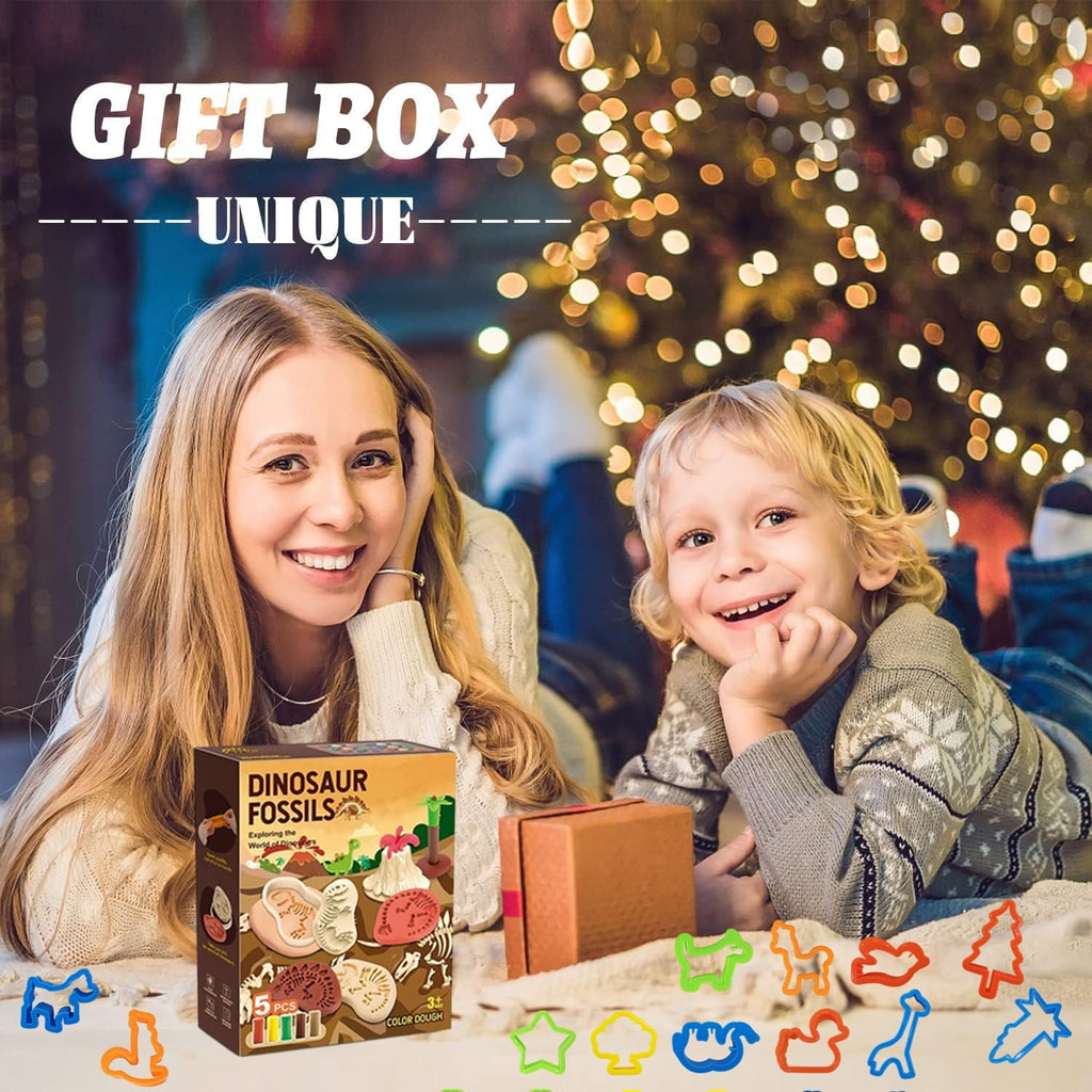 39 Pcs Play Dough Pack, Dinosaur Color Dough Toys, Playdough Pack Sets Clay Toys for Girls Boys 3-6 Years