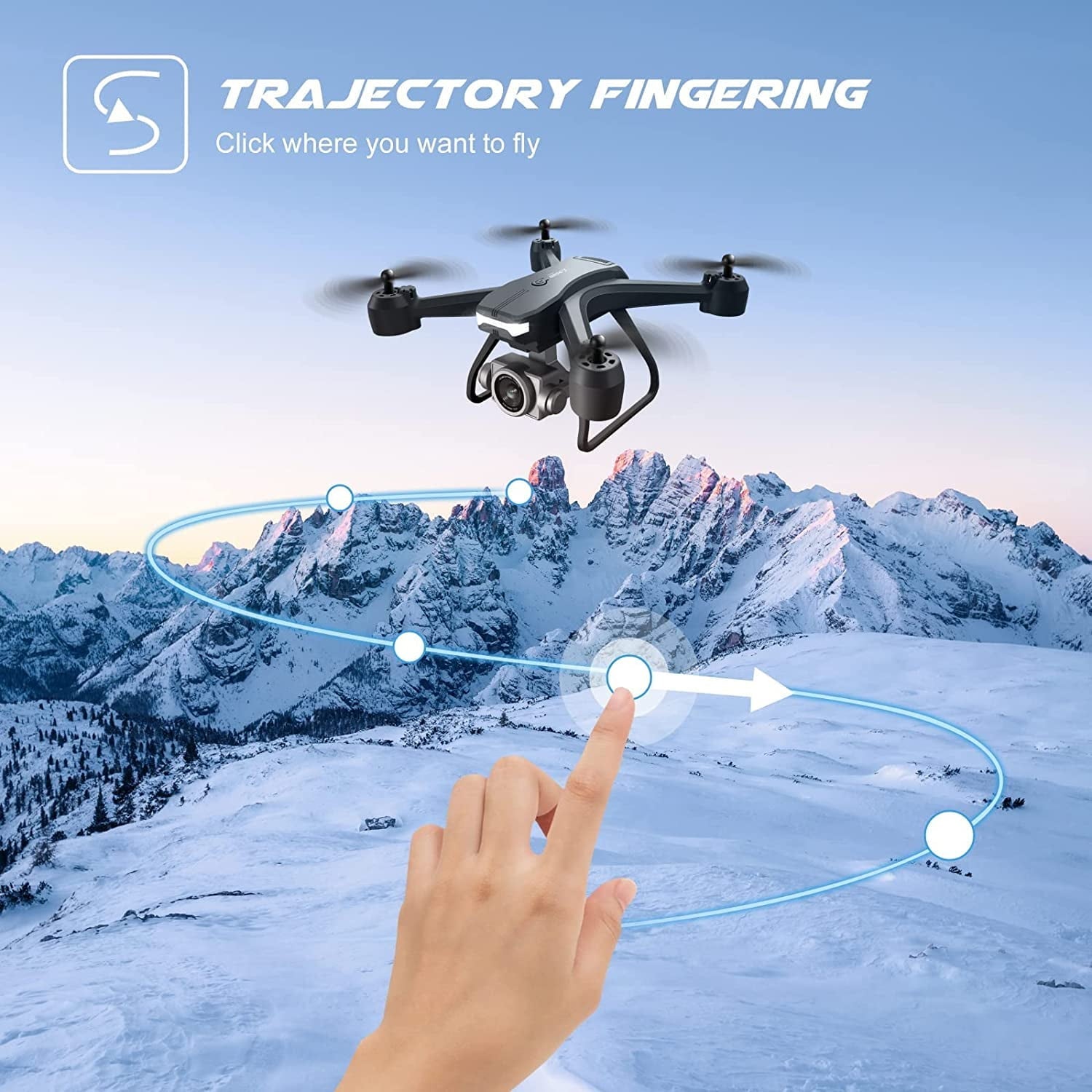 4DRC V14 Drone with 1080P HD Camera Live Video 120°Wide-Angle Wifi Altitude Hold, 3D Flip 2 Batteries Black