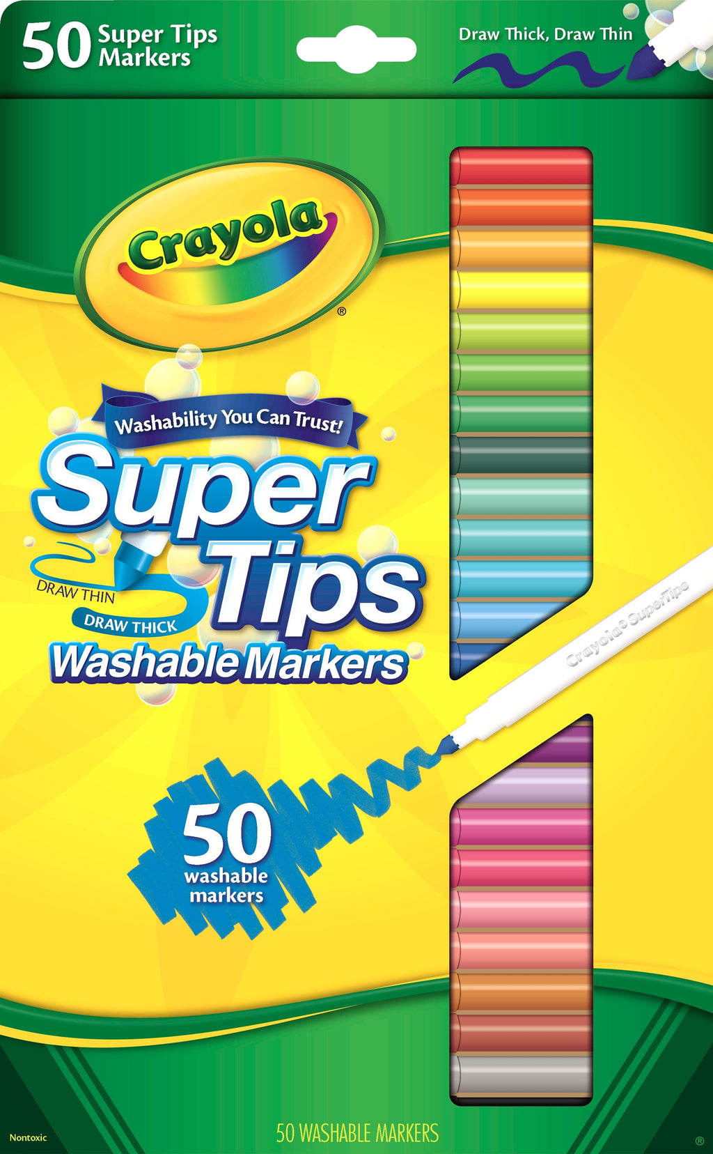 Crayola Super Tips Washable Markers for Kids, 50 Ct, Classroom Must Haves, Back to School Supplies, 3+