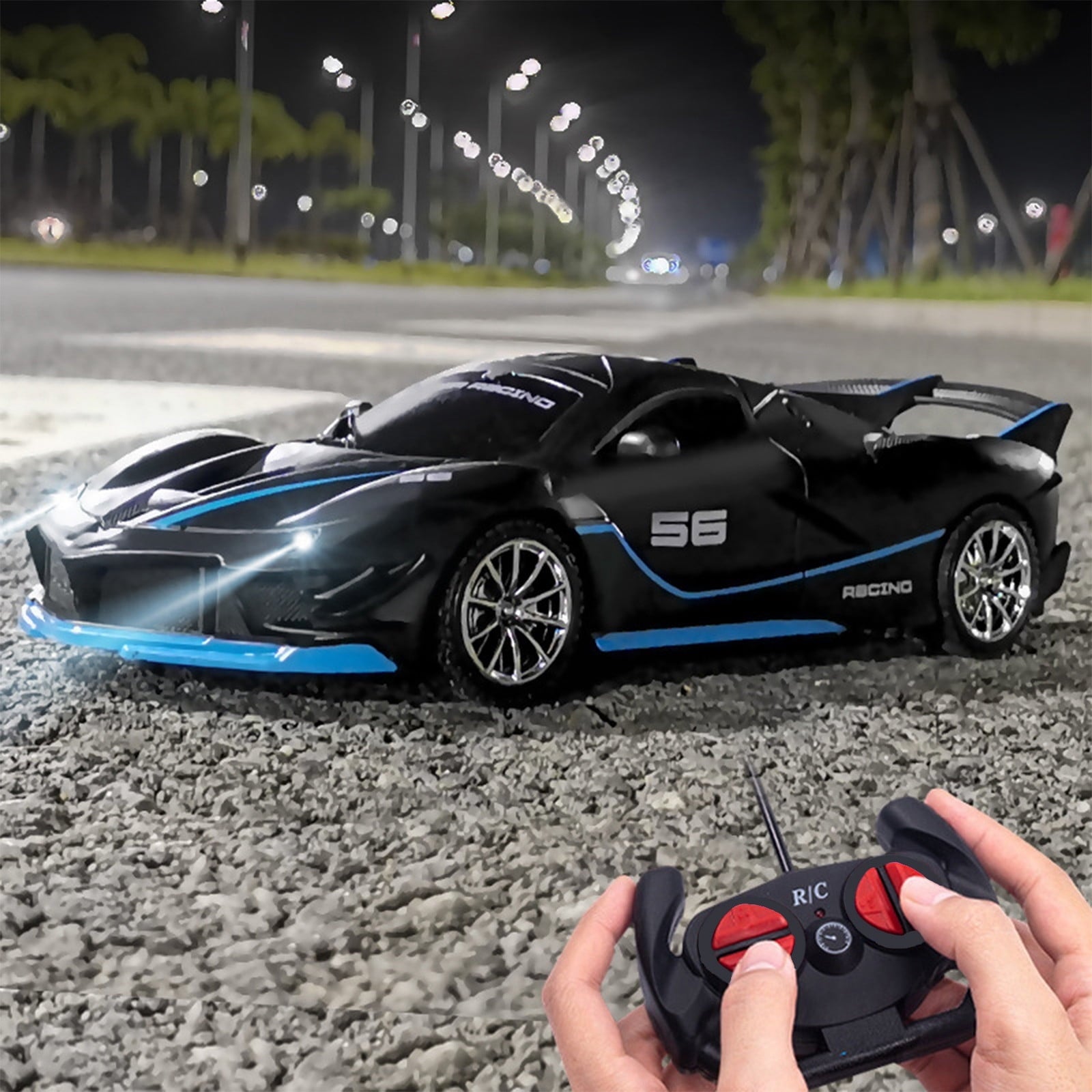 Chmadoxn Remote Control Car 2.4Ghz Rechargeable High Speed 1/18 RC Cars Toys for Boys Girls Vehicle Racing Remote Control Car with Headlight Christmas Birthday Gifts for Kids