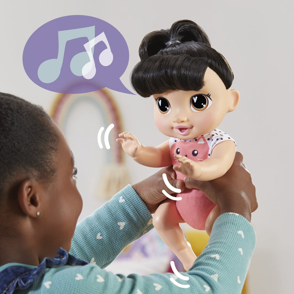 Baby Alive Crawl 'n Play Katie Kat Doll, Black Hair, Electronic Kids Toys for Girls & Boys 3+