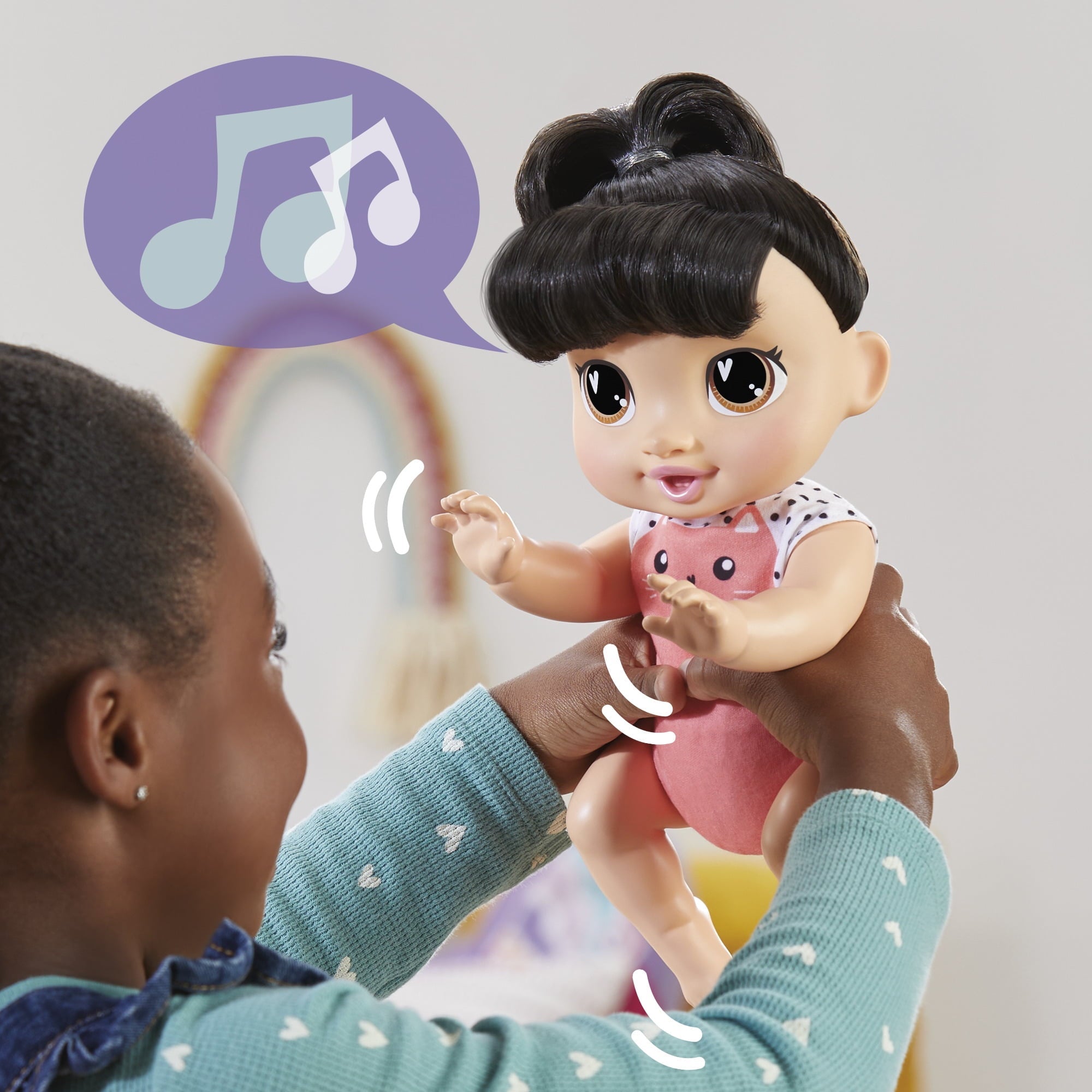 Baby Alive Crawl 'n Play Katie Kat Doll, Black Hair, Electronic Kids Toys for Girls & Boys 3+