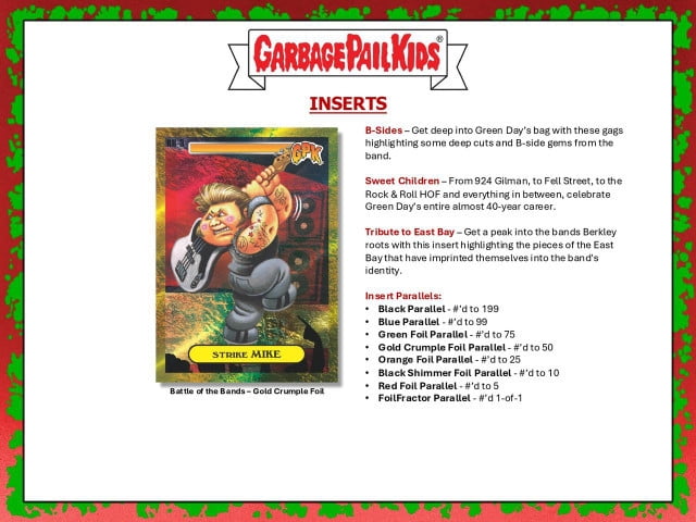 2024 Topps Garbage Pail Kids Battle Of The Bands: Green Day Hobby Box - ( Trading Cards)
