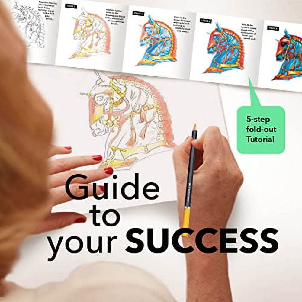 Castle Art Supplies 72 Watercolor Pencils Zip-Up Set for Adults Kids Artists | Quality Colored Cores Vivid Colors to Create Beautiful Blended Effects with Water | Includes Handy Travel Case