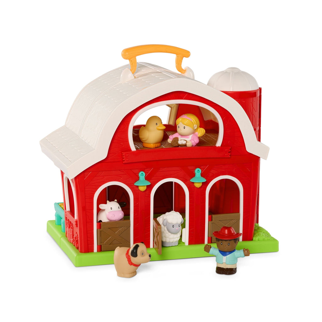 Battat My First Barn Rustic Red Foldable Farm Playset for 18 Months +