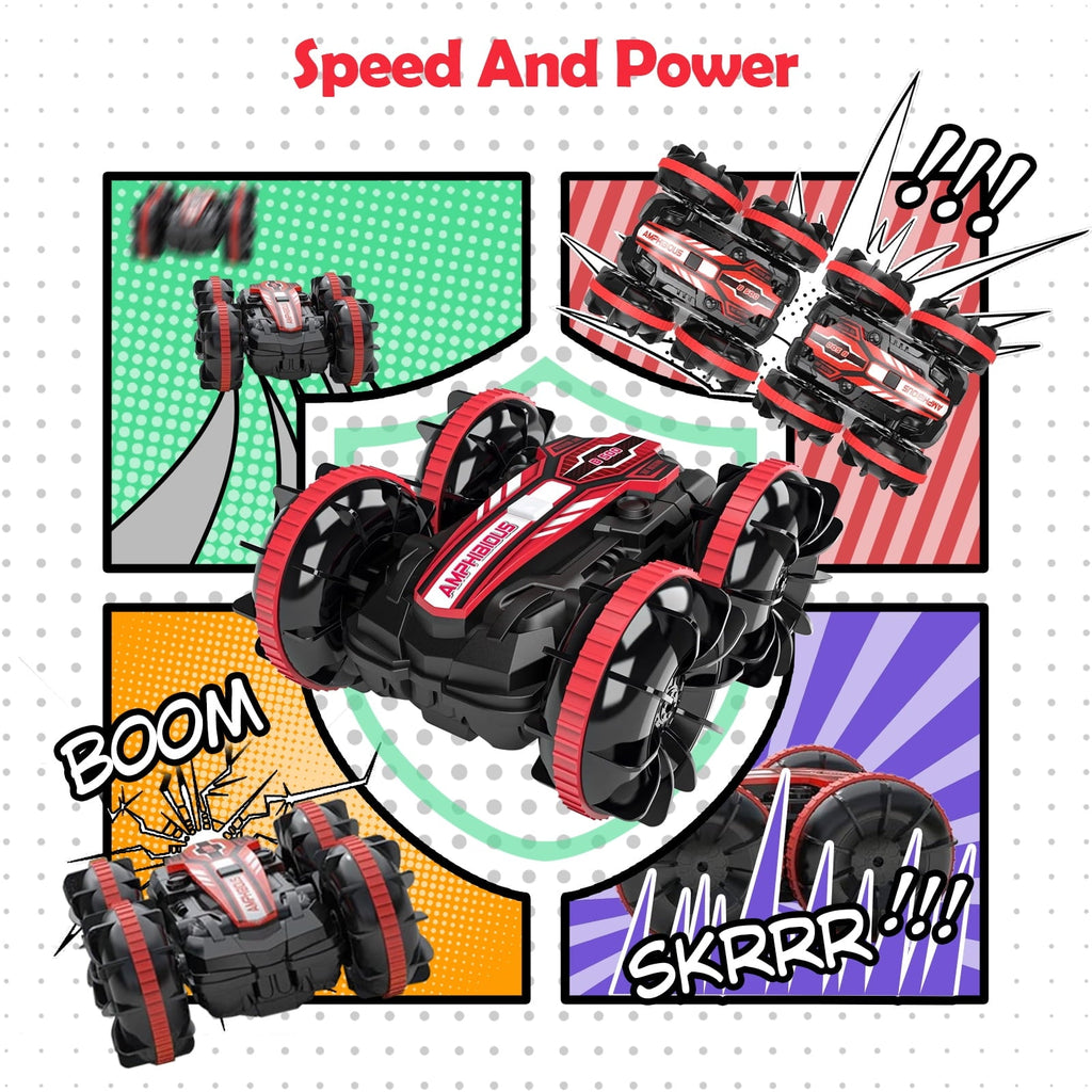 Absoke Toys for Boys Age 5-12, Amphibious RC Car for Kids Remote Control Boat Waterproof Gifts Pool Toy