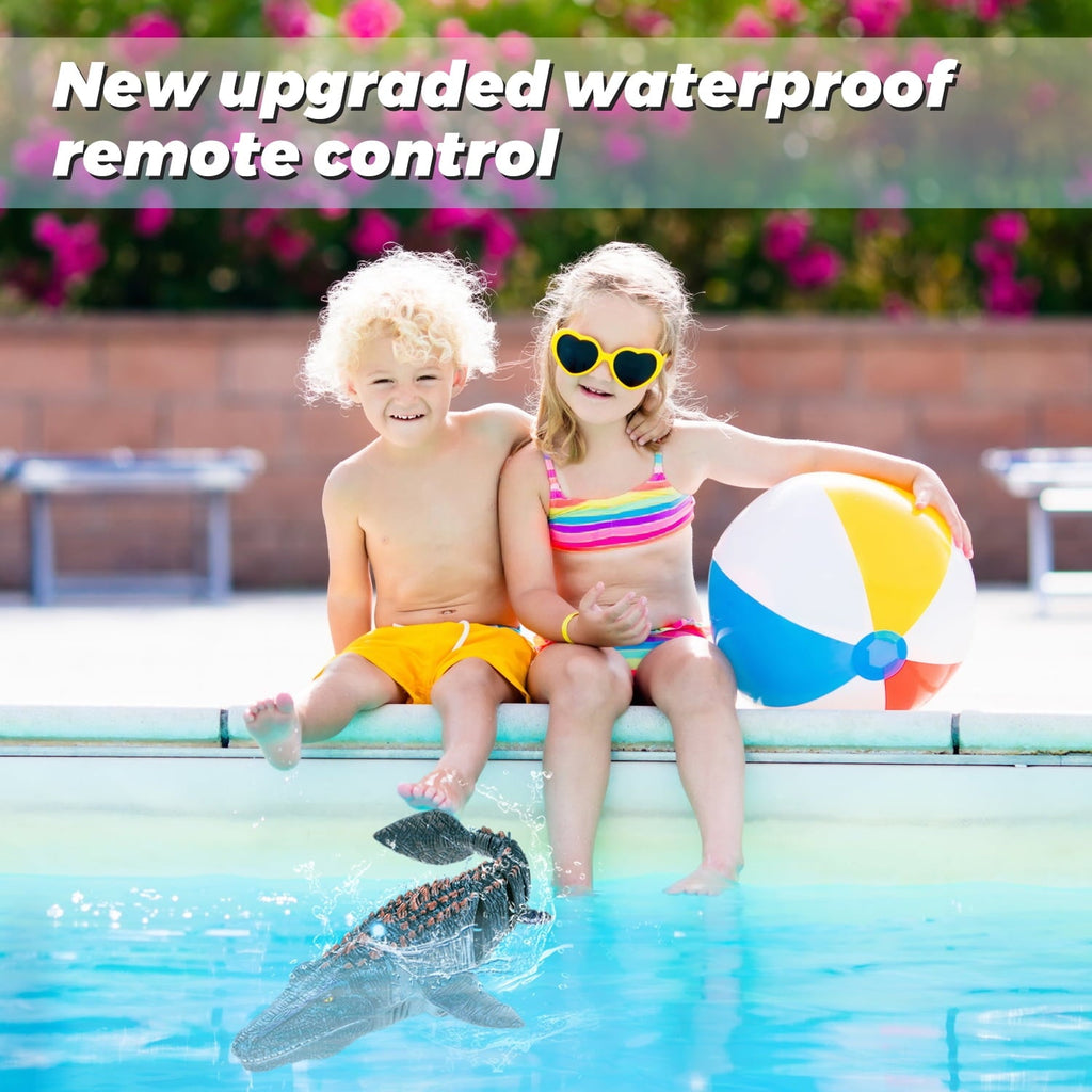 Adofi Remote Control Mosasaurus Dinosaur Toys for Kids, RC Boat Diving Dinosaurs Toys