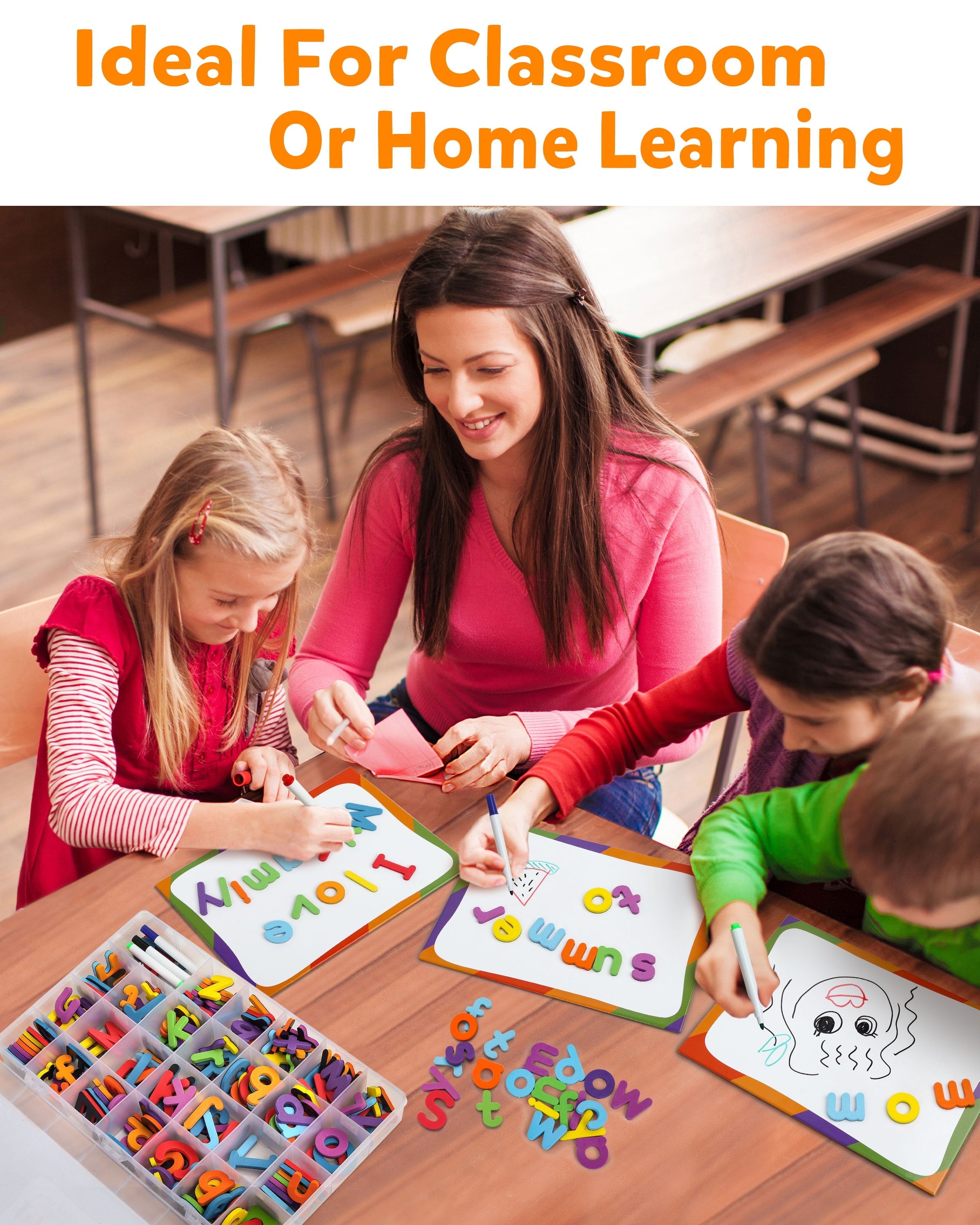 Coogam Magnet Letters Sets for 3 Years Old- 234 Pcs Alphabet with Magnetic Board Pen and Box