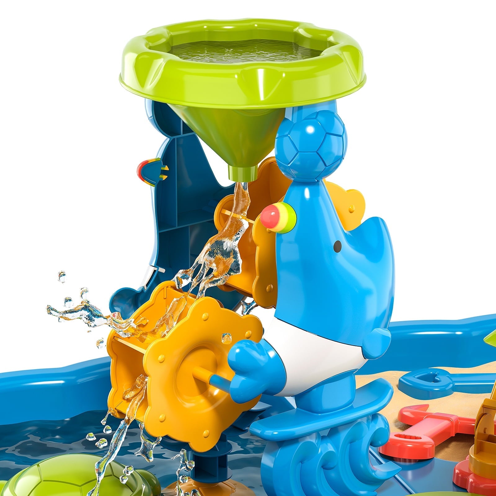Dinosaur Planet Sand Water Table for Toddlers, 4 in 1 Sand Table and Water Play Table, Kids Table Activity Sensory Play Table Beach Sand Water Toy for Outdoor Backyard for Toddlers Age 2-4 Gift