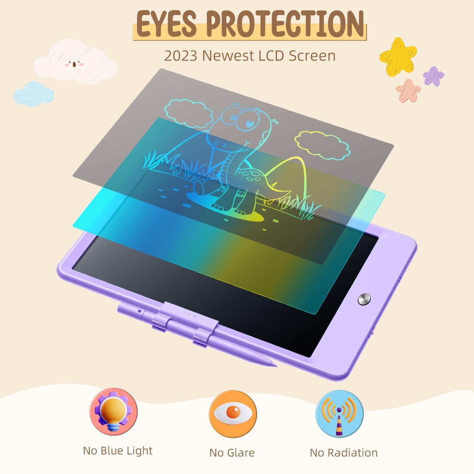 Comvin 2 Pack LCD Writing Tablet for Kids, 8.5 Inch Colorful Drawing Tablet Drawing Pad Electronic Doodle Board, Educational Learning Toys Birthday Gifts for Boys Girls Age 3 4 5 6 7 8