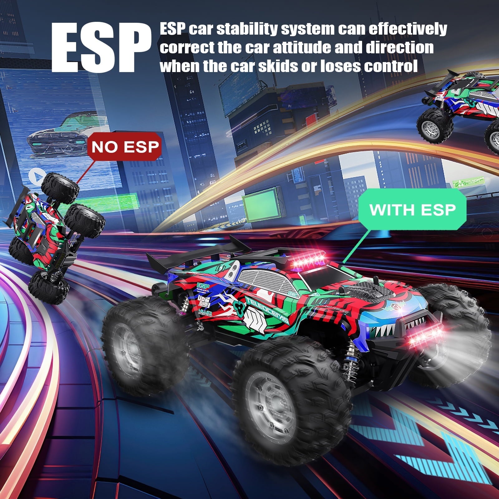 AUOSHI 2025 Fastest Brushless RC Cars Adults ESP 100 KM/H 60MPH Top Speed 4X4 Hobby Off-Road 1:12 RC Truck Oil Filled Shocks Remote Control Truck Boy