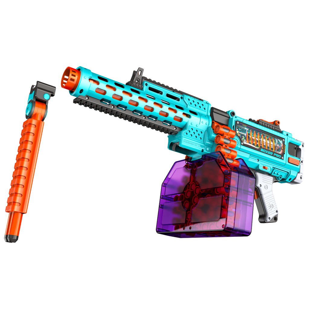 Adventure Force Tactical Strike Boxer Pro Ultimate Pro Flywheel Full-Auto Motorized Belt Blaster, Shoots Up to 150 FT, 55-Piece Pro Blaster Set up to 6 Rounds per Second, 14+