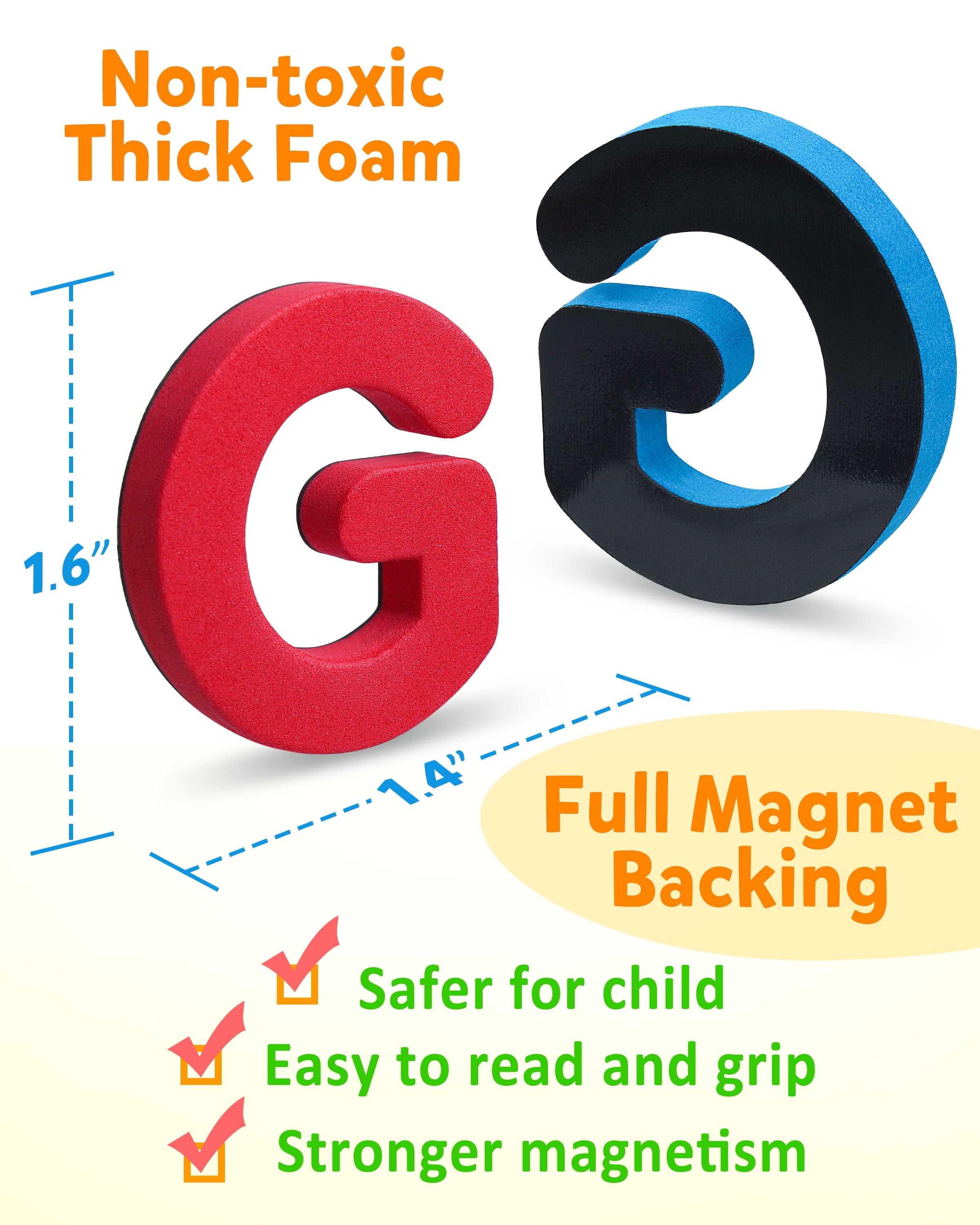 Coogam Magnet Letters Sets for 3 Years Old- 234 Pcs Alphabet with Magnetic Board Pen and Box